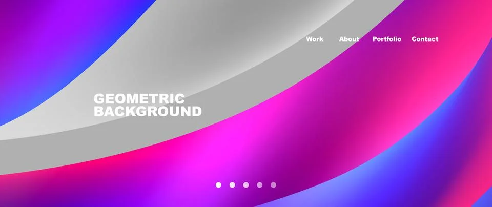 Web page design with geometric elements - circle and wave. Techno art concept Stock Illustration