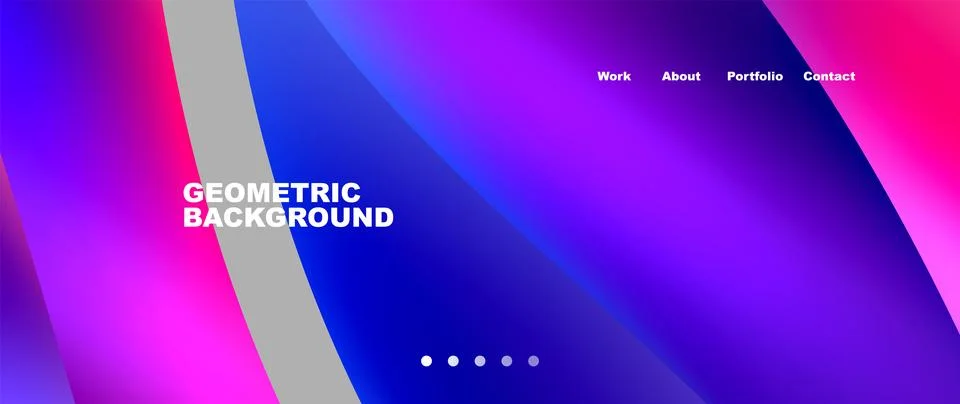 Web page design with geometric elements - circle and wave. Techno art concept Stock Illustration