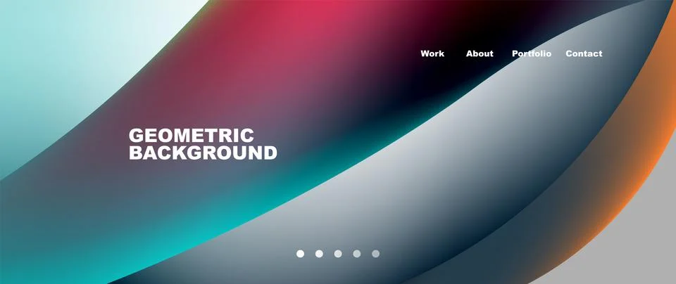 Web page design with geometric elements - circle and wave. Techno art concept イラスト素材