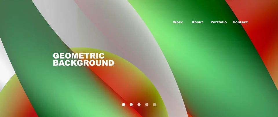 Web page design with geometric elements - circle and wave. Techno art concept Illustrazione stock