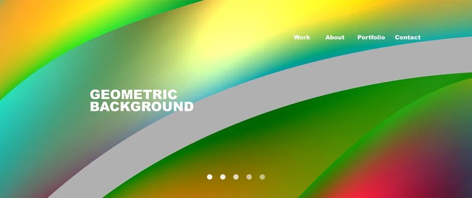 Web page design with geometric elements - circle and wave. Techno art concept Stock Illustration