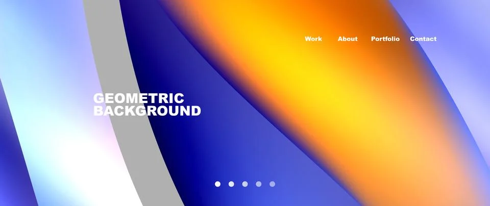 Web page design with geometric elements - circle and wave. Techno art concept Stock Illustration