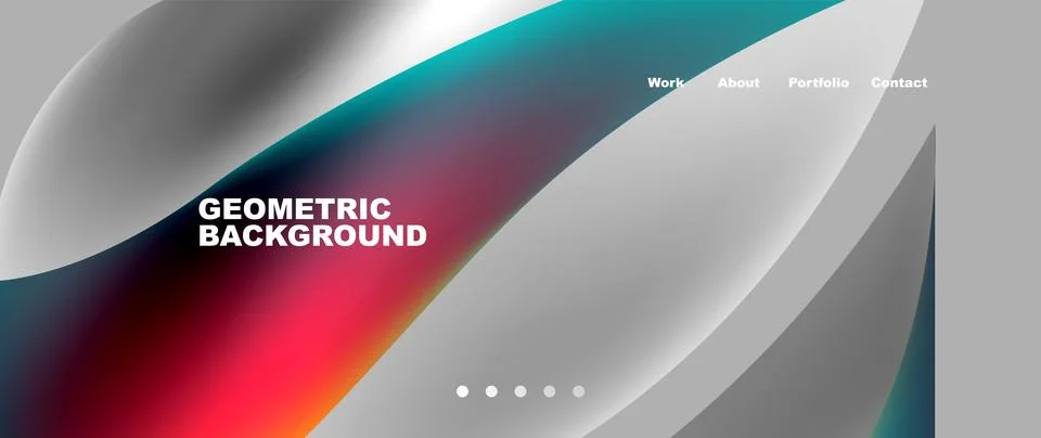 Web page design with geometric elements - circle and wave. Techno art concept Illustrazione stock