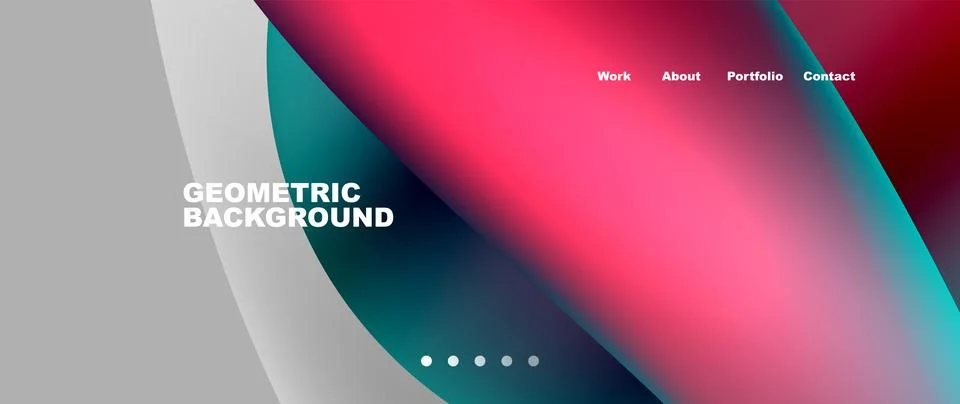 Web page design with geometric elements - circle and wave. Techno art concept Stock Illustration
