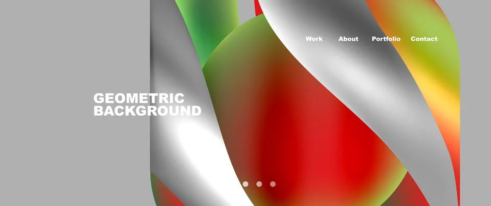 Web page design with geometric elements - circle and wave. Techno art concept Stock Illustration