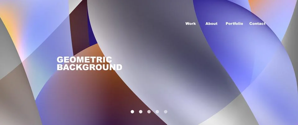Web page design with geometric elements - circle and wave. Techno art concept イラスト素材
