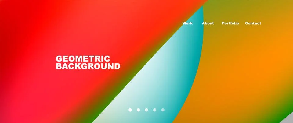 Web page design with geometric elements - circle and wave. Techno art concept Illustrazione stock