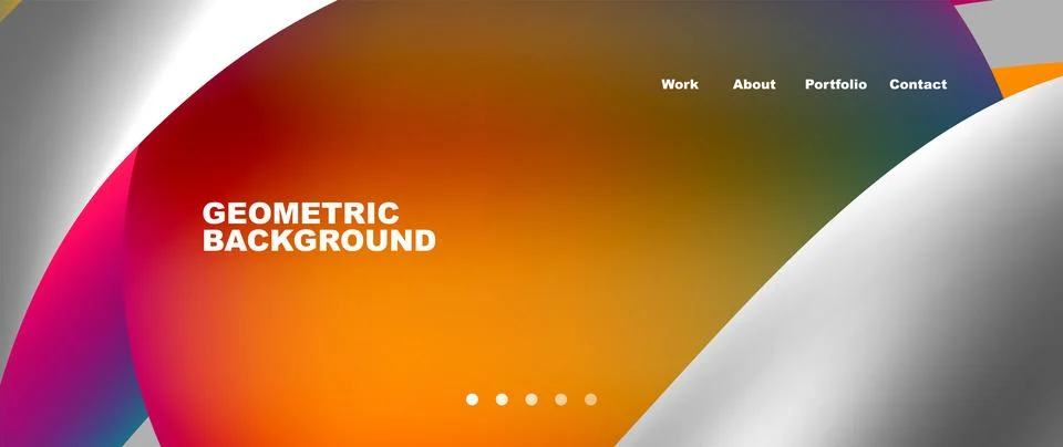 Web page design with geometric elements - circle and wave. Techno art concept Stock Illustration