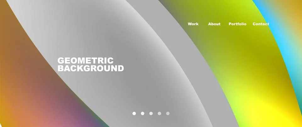 Web page design with geometric elements - circle and wave. Techno art concept イラスト素材