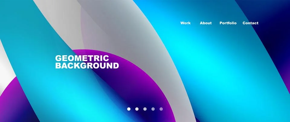 Web page design with geometric elements - circle and wave. Techno art concept Illustrazione stock