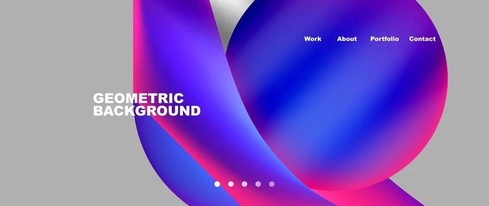 Web page design with geometric elements - circle and wave. Techno art concept 스톡 일러스트