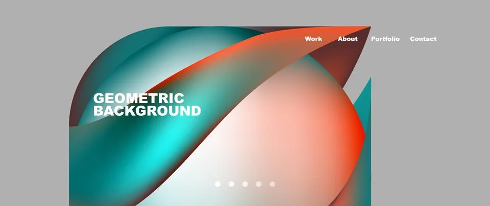 Web page design with geometric elements - circle and wave. Techno art concept Stock Illustration