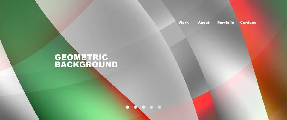 Web page design with geometric elements - circle and wave. Techno art concept Stock Illustration