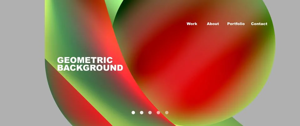 Web page design with geometric elements - circle and wave. Techno art concept Stock Illustration