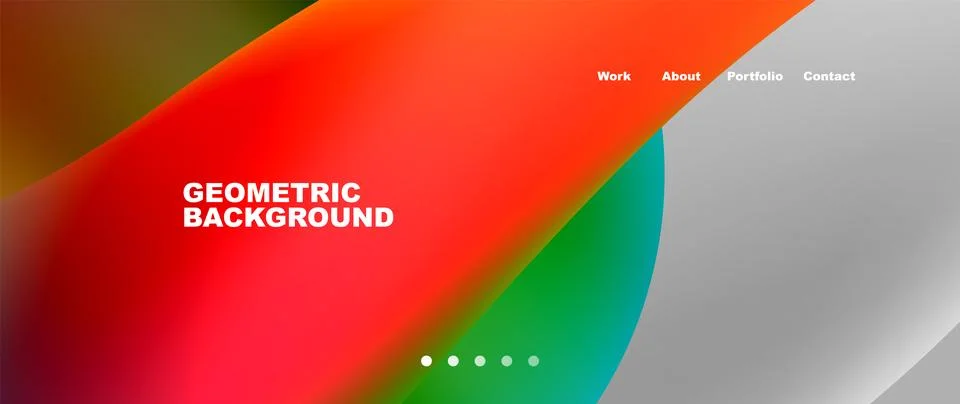 Web page design with geometric elements - circle and wave. Techno art concept Illustrazione stock