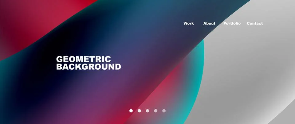 Web page design with geometric elements - circle and wave. Techno art concept Stock Illustration