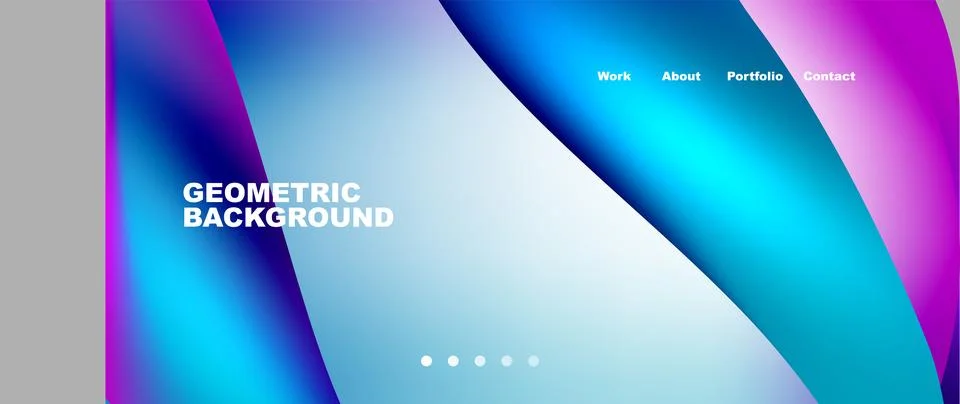 Web page design with geometric elements - circle and wave. Techno art concept Stock Illustration