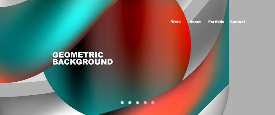 Web page design with geometric elements - circle and wave. Techno art concept Stock Illustration