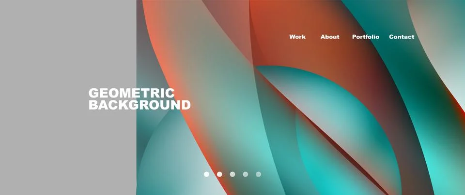 Web page design with geometric elements - circle and wave. Techno art concept Stock Illustration