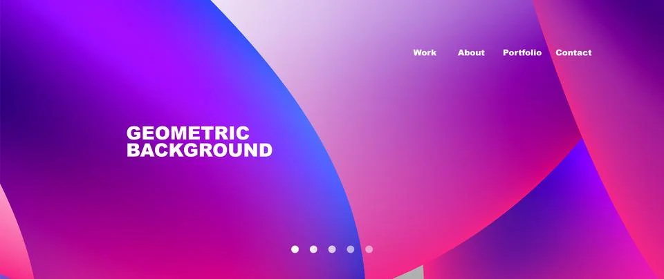 Web page design with geometric elements - circle and wave. Techno art concept Stock Illustration