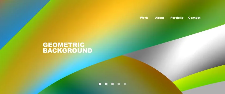 Web page design with geometric elements - circle and wave. Techno art concept Stock Illustration