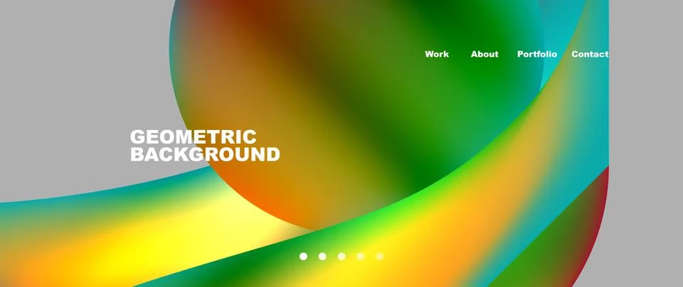 Web page design with geometric elements - circle and wave. Techno art concept 스톡 일러스트