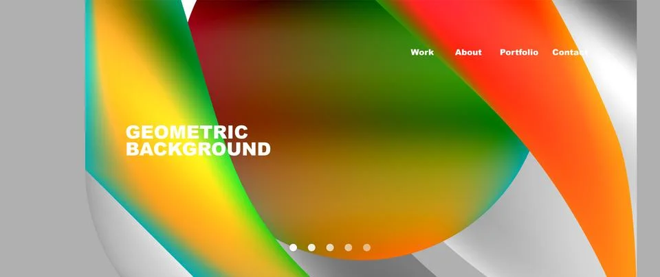 Web page design with geometric elements - circle and wave. Techno art concept イラスト素材