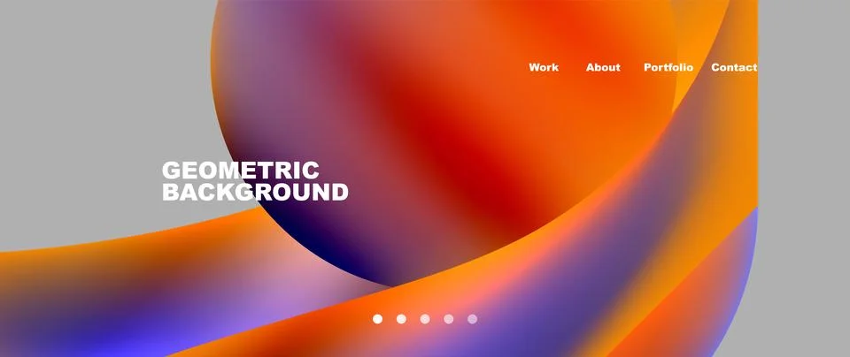 Web page design with geometric elements - circle and wave. Techno art concept Stock Illustration