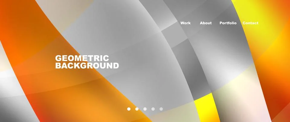 Web page design with geometric elements - circle and wave. Techno art concept Illustrazione stock