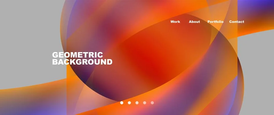 Web page design with geometric elements - circle and wave. Techno art concept Illustrazione stock