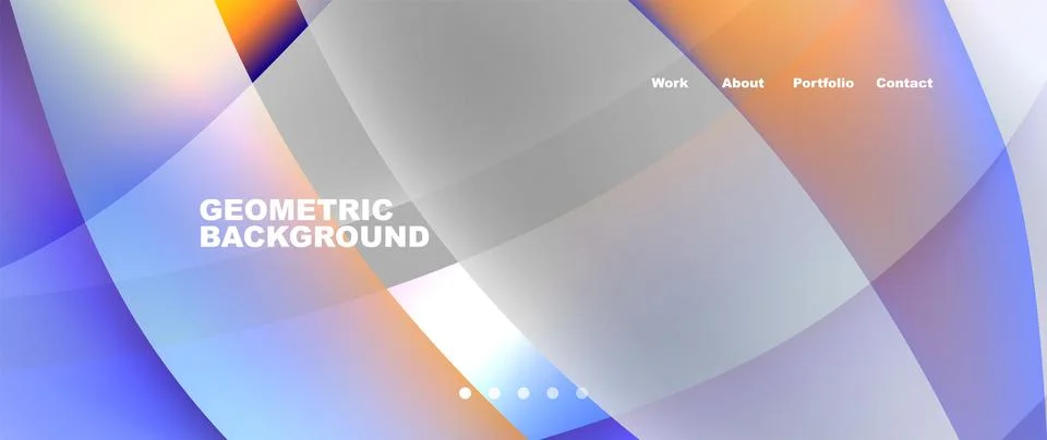 Web page design with geometric elements - circle and wave. Techno art concept Stock Illustration