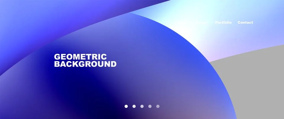 Web page design with geometric elements - circle and wave. Techno art concept Stock Illustration