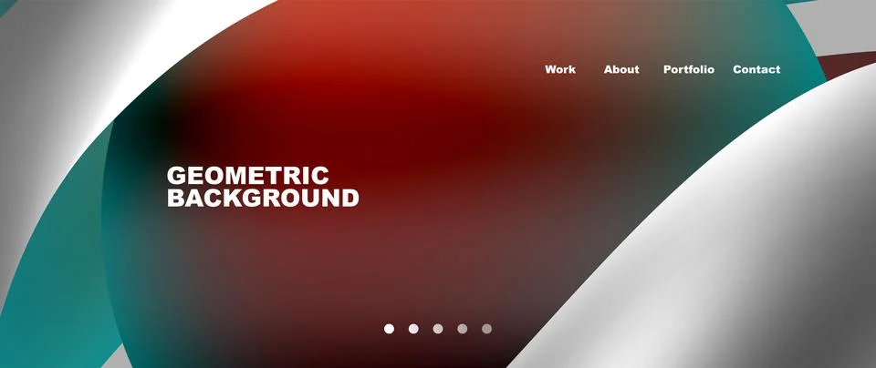 Web page design with geometric elements - circle and wave. Techno art concept Illustrazione stock