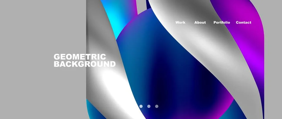 Web page design with geometric elements - circle and wave. Techno art concept Stockillustratie