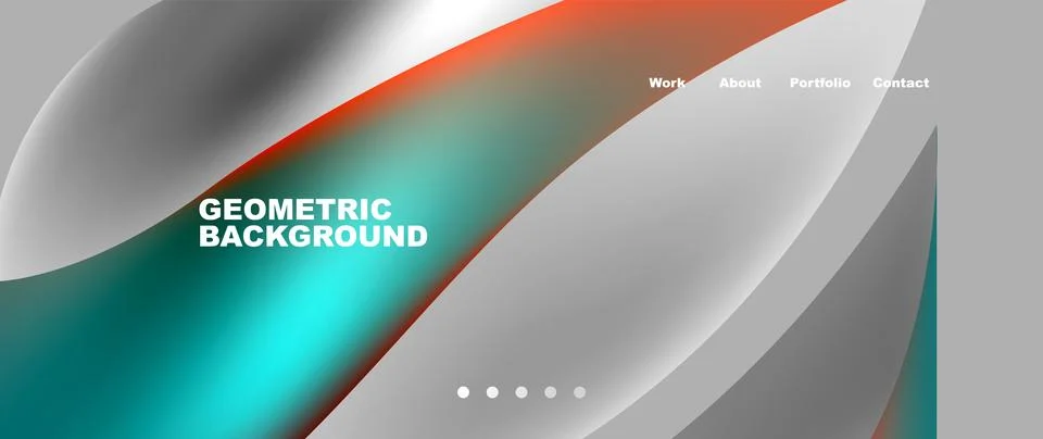 Web page design with geometric elements - circle and wave. Techno art concept Illustrazione stock