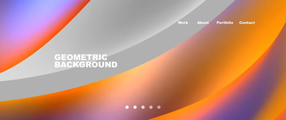 Web page design with geometric elements - circle and wave. Techno art concept Stock Illustration