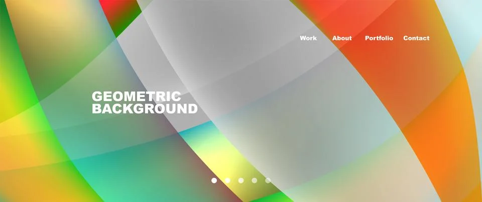 Web page design with geometric elements - circle and wave. Techno art concept Stock Illustration