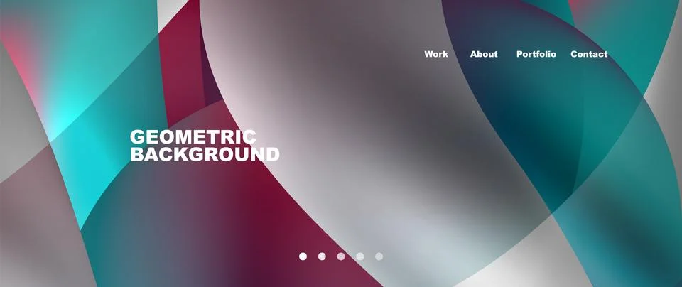 Web page design with geometric elements - circle and wave. Techno art concept Stock Illustration