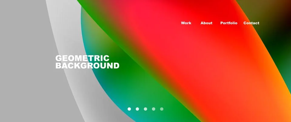 Web page design with geometric elements - circle and wave. Techno art concept Stock Illustration