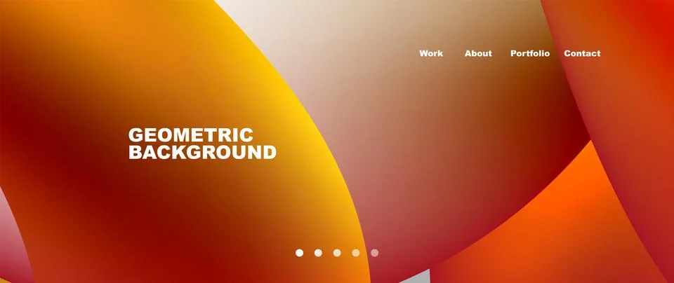 Web page design with geometric elements - circle and wave. Techno art concept Illustrazione stock