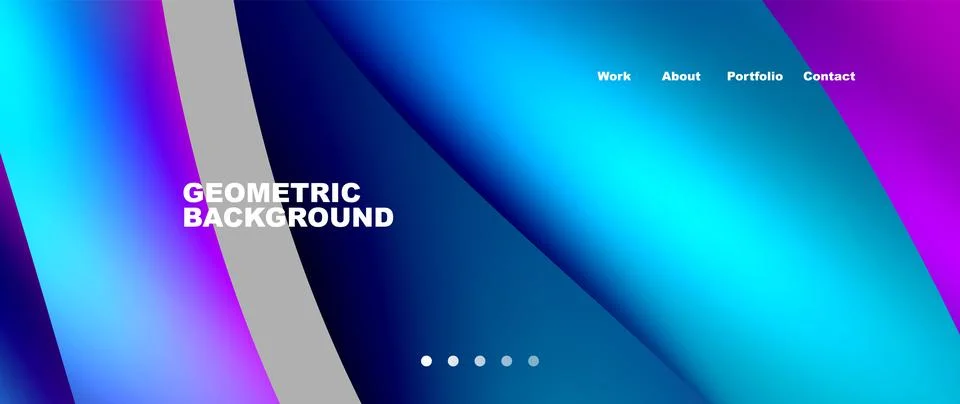 Web page design with geometric elements - circle and wave. Techno art concept Illustrazione stock