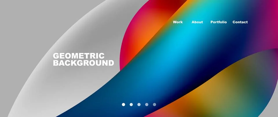 Web page design with geometric elements - circle and wave. Techno art concept 스톡 일러스트