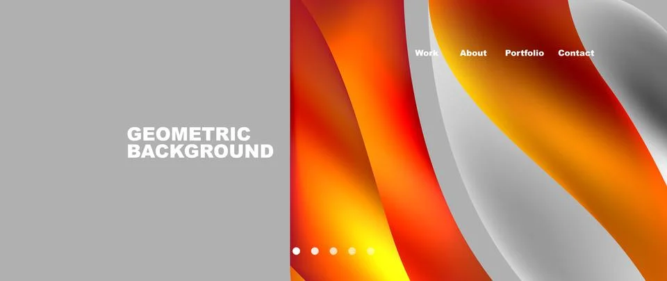 Web page design with geometric elements - circle and wave. Techno art concept Illustrazione stock