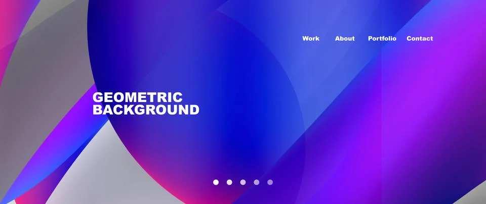 Web page design with geometric elements - circle and wave. Techno art concept Stock Illustration