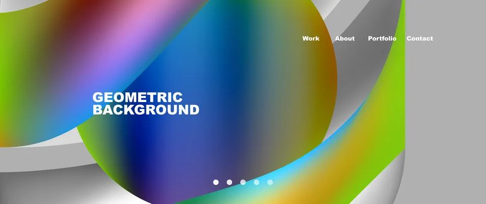 Web page design with geometric elements - circle and wave. Techno art concept Stock Illustration