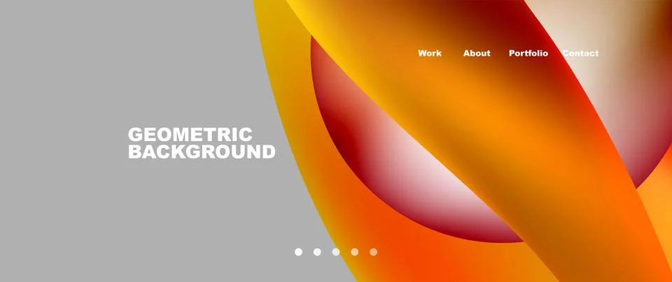 Web page design with geometric elements - circle and wave. Techno art concept Stock Illustration