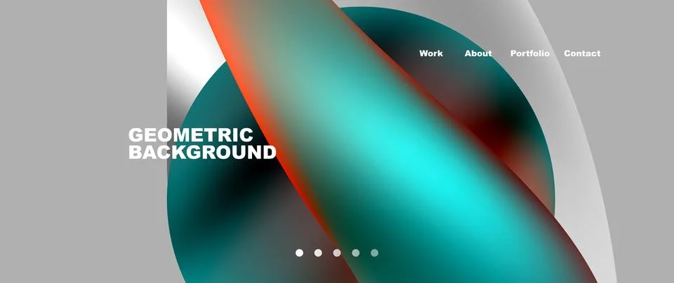 Web page design with geometric elements - circle and wave. Techno art concept イラスト素材