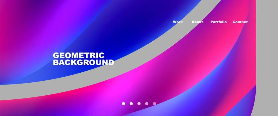 Web page design with geometric elements - circle and wave. Techno art concept Illustrazione stock