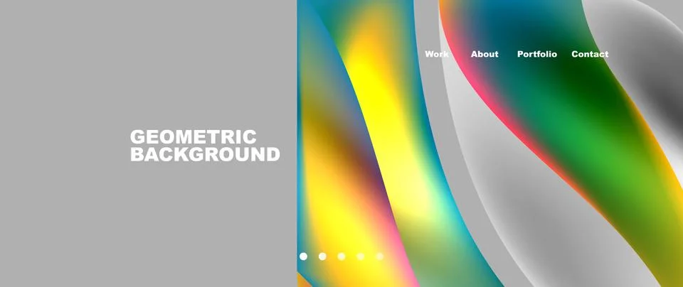 Web page design with geometric elements - circle and wave. Techno art concept Stock Illustration