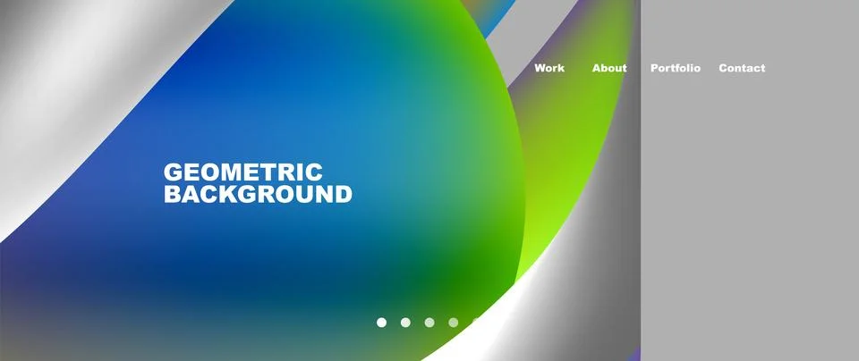 Web page design with geometric elements - circle and wave. Techno art concept Stock Illustration